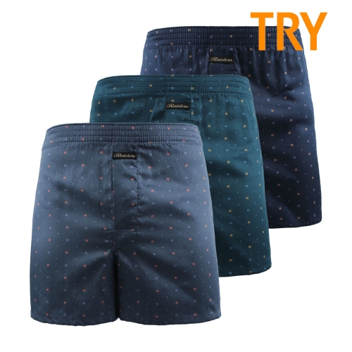 TRY 남성 트렁크팬티 80수 순면100% 사각박서 레이더스 TMXFR11 패턴J 3매입