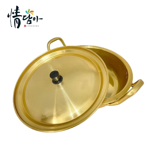 정담아 국산 양은 황냄비 양수 전골냄비 16cm 18cm 20cm 22cm 24cm 26cm 1개_이미지