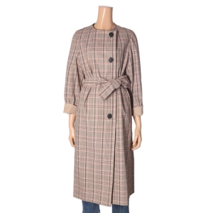  잇미샤 체크 패턴 벨티드 트렌치코트_ITI9WBY631 상품이미지