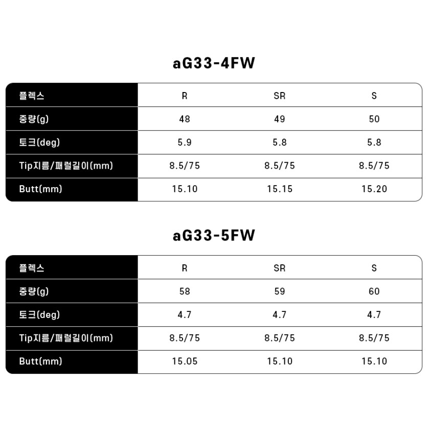 투어AD aG33 4 FW WOOD (정품, SR)_이미지