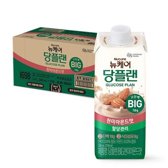대상웰라이프 <b>뉴</b><b>케어</b> <b>당</b><b>플랜</b> BIG 현미아몬드맛 300ml