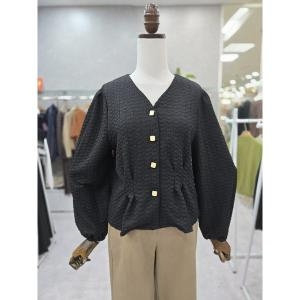 스테파니 블록 브이넥 블라우스 A24SH43191