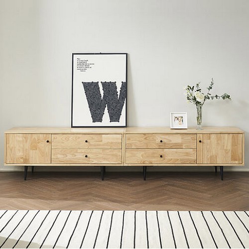 퍼스웰 펜토스 2단 원목 거실장세트 2400_이미지