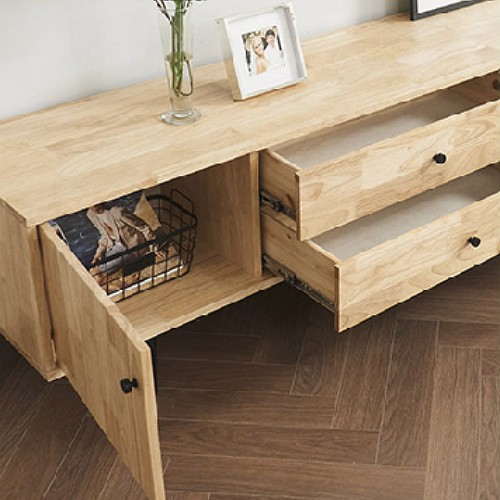 퍼스웰 펜토스 2단 원목 거실장세트 2400_이미지