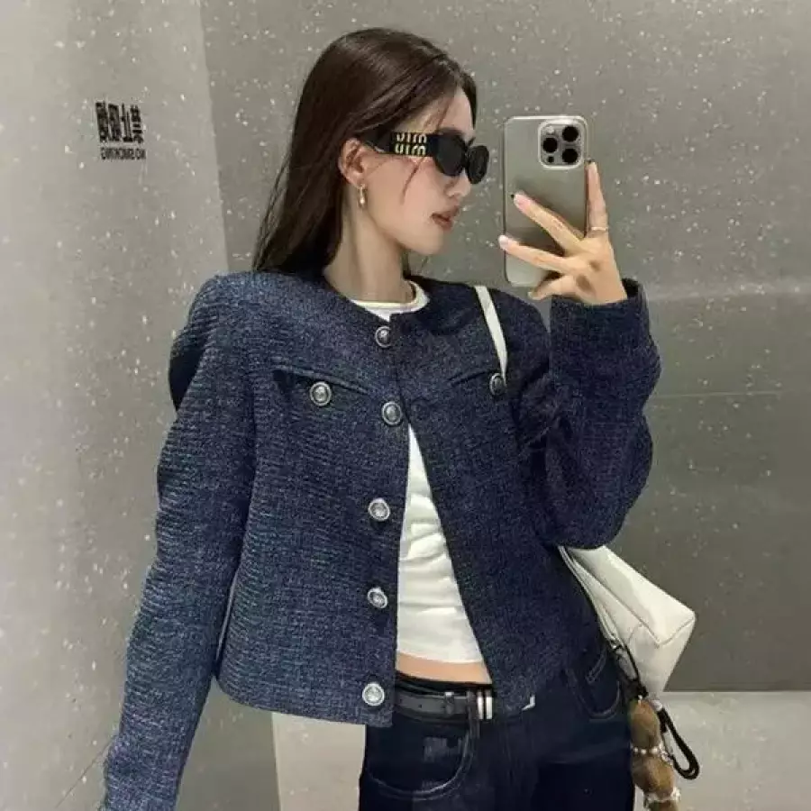셀러허브 코울 트위드 버튼장식 데일리 자켓 SD-260146 S45523024