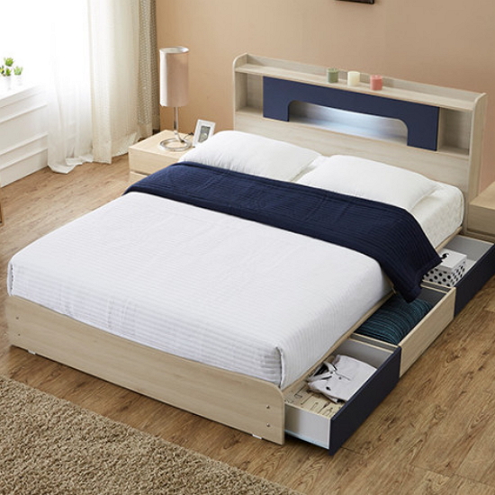 동서가구 미켈 수납 LED침대 Q (50TCL라텍스독립)