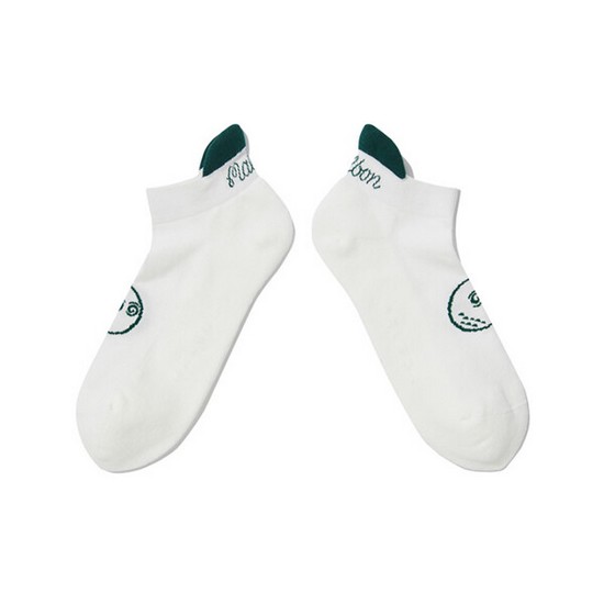 말본골프 포인트 로고 자카드 앵클삭스 M6143PSC02OWT