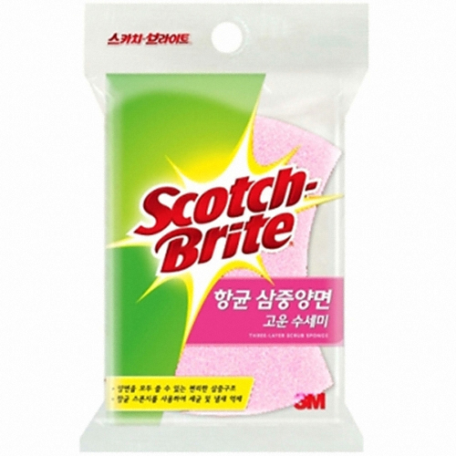 3M 스카치브라이트 항균 삼중양면 고운 수세미