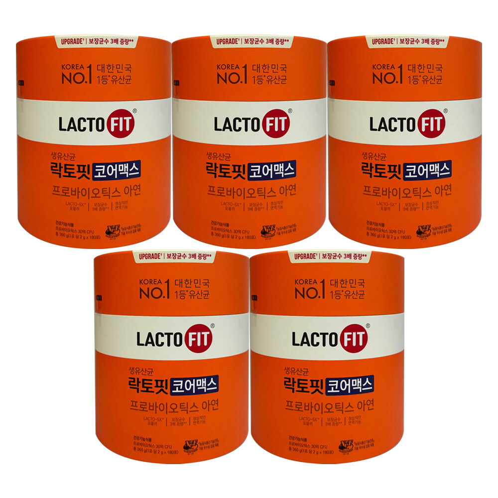 종근당건강 락토핏 5X 생유산균 코어맥스 2g 180포 (5개)