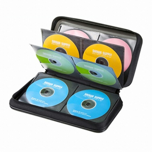 산와서플라이 세미하드 CD/DVD 케이스 96매 (블랙)_이미지
