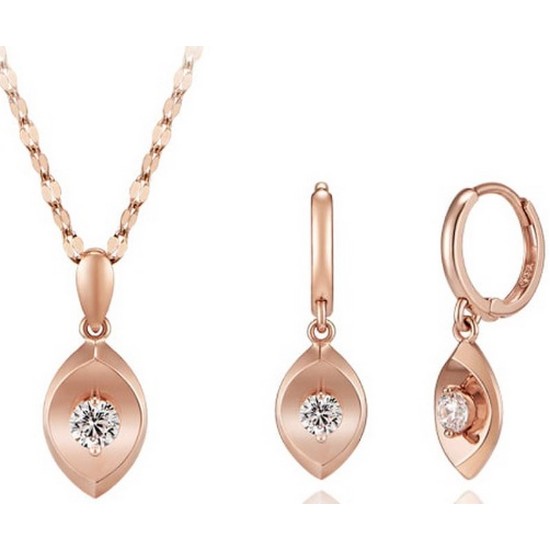 가이거 14K 큐빅 무드 귀걸이 목걸이 세트 GI14SET001