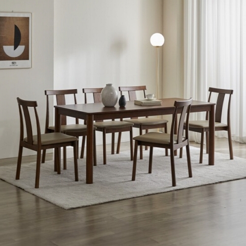 헤르짐머 소나 다이닝 원목 식탁 1800 (레나의자6개)_이미지