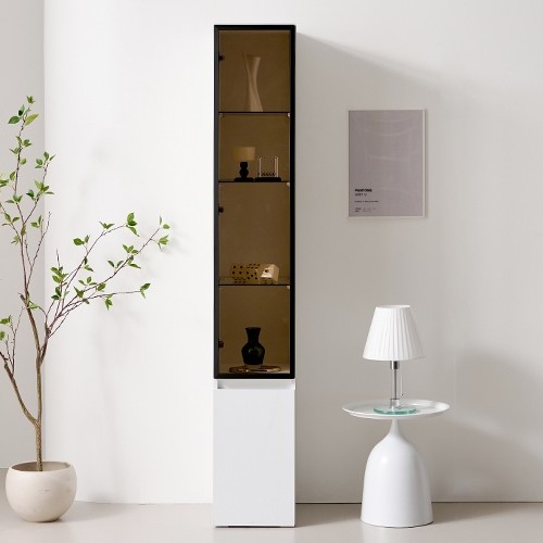 에브리가구 슬렌트 유리도어 높은 다용도 틈새 수납장 300_이미지