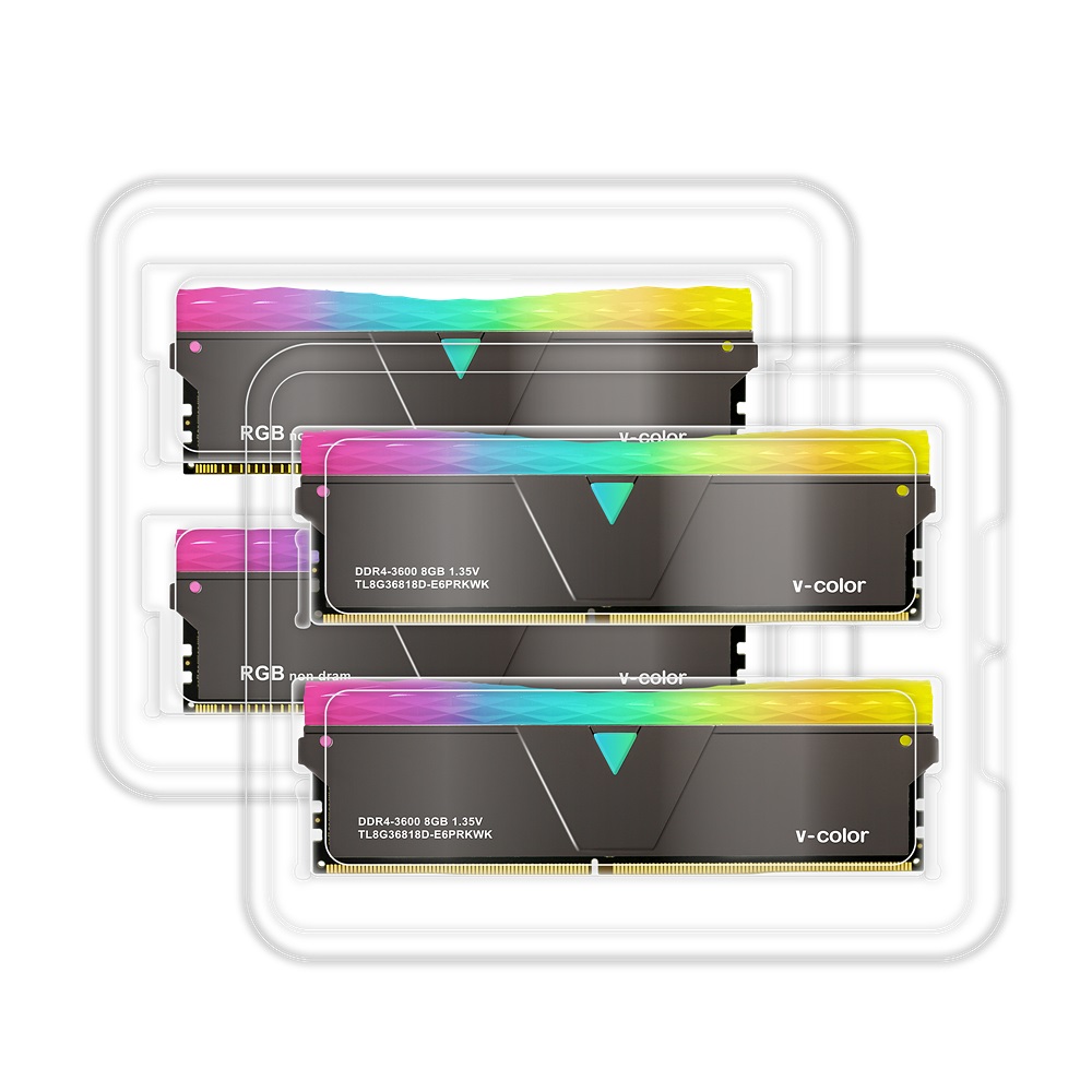 V-Color DDR4-3600 CL18 PRISM PRO RGB SCC KIT BLACK 패키지 (16GB(8Gx2))_이미지