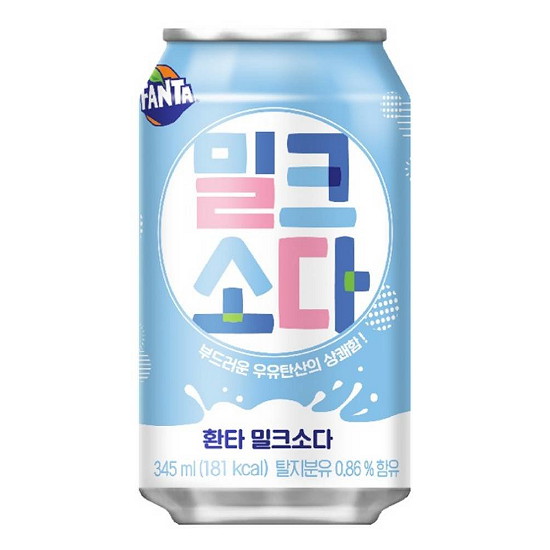 코카콜라음료 환타 밀크소다 345ml이미지입니다. 누르면 해당 게시물로 새창이동합니다.