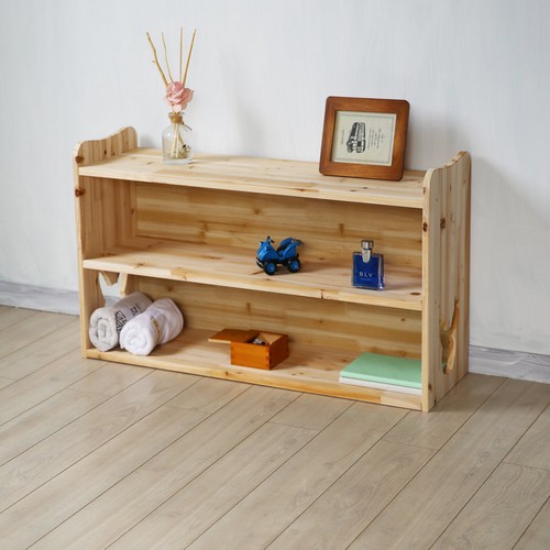 원목 교구 2단 라운드 책장 1000