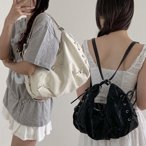 수앤수 2웨이 링링 나염 리본 백팩 숄더 백 25BA036