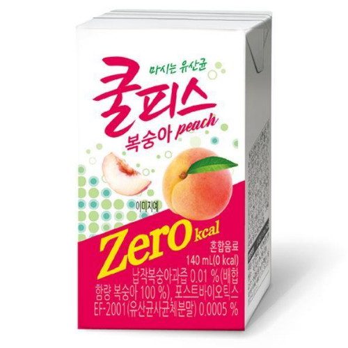 동원F&B 쿨피스 제로 복숭아 140ml