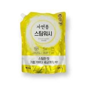 LG생활건강 자연퐁 스팀워시 4X 레몬향 리필 1L (1개)