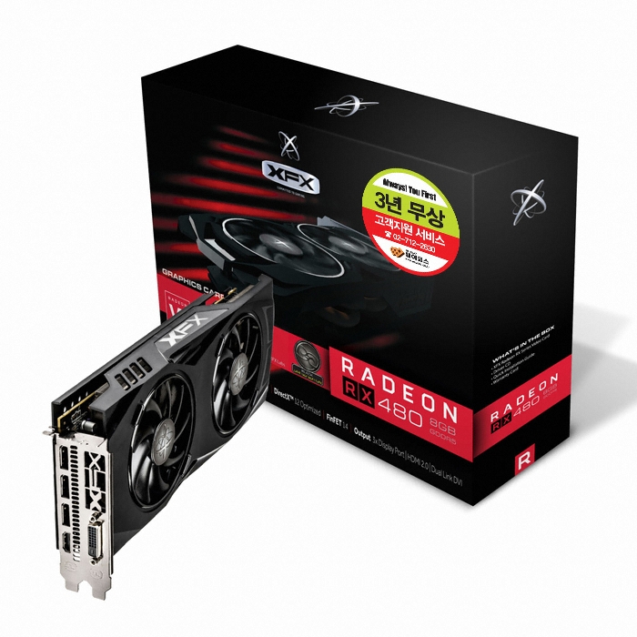 XFX 라데온 RX 480 블랙울프 Super OC Limited Edition D5 8GB