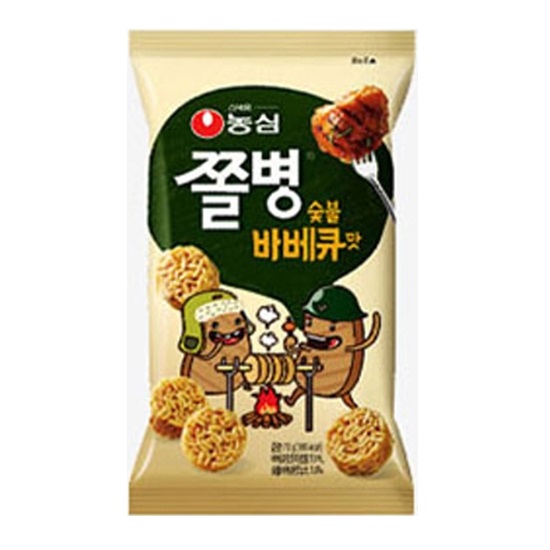 농심 쫄병 숯불 바베큐맛 70g (30개)_이미지