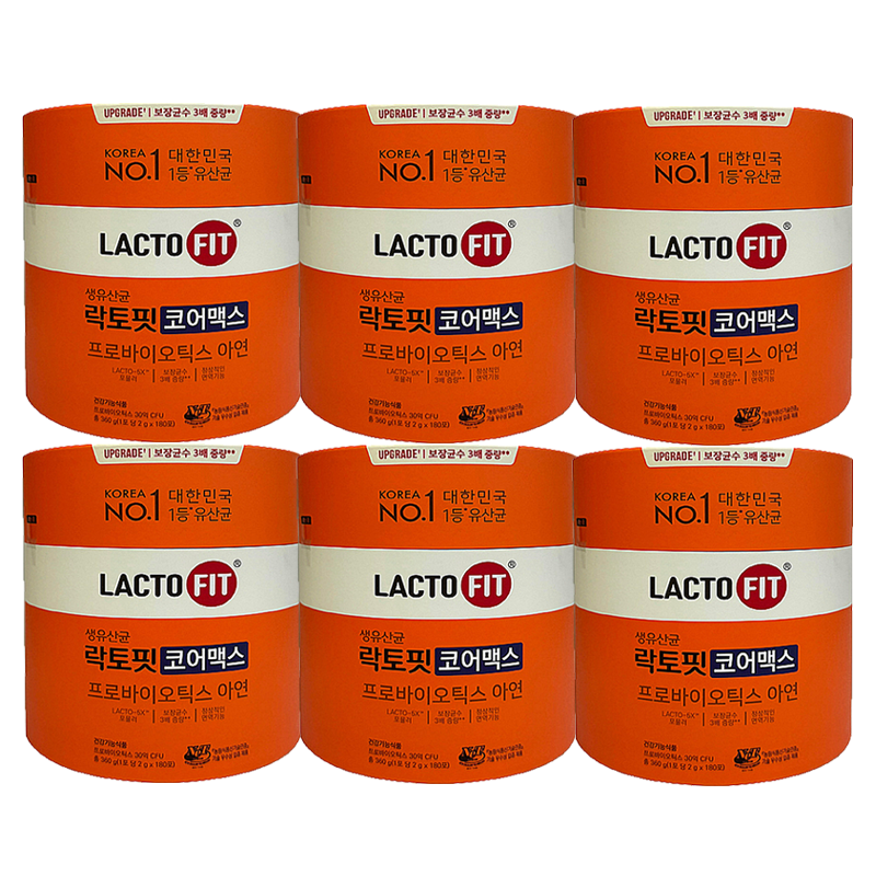 종근당건강 락토핏 5X 생유산균 코어맥스 2g 180포 (6개)