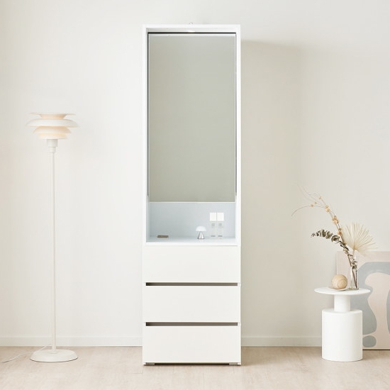 우아미가구 제룬 LED 화장대 3서랍 화장대 600_이미지