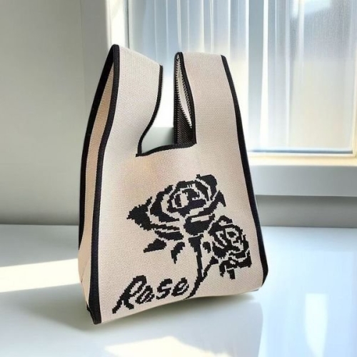 알티피아 손목 미니 니트 가벼운 토트 백 화이트 WE434C6