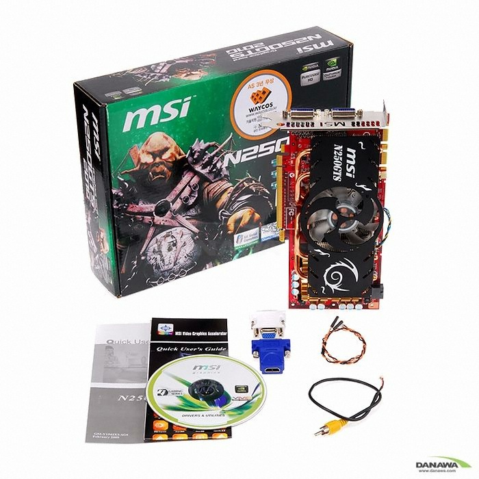 MSI 지포스 GTS250 N250GTS-2D1G-OC 쿼드 웨이코스_이미지