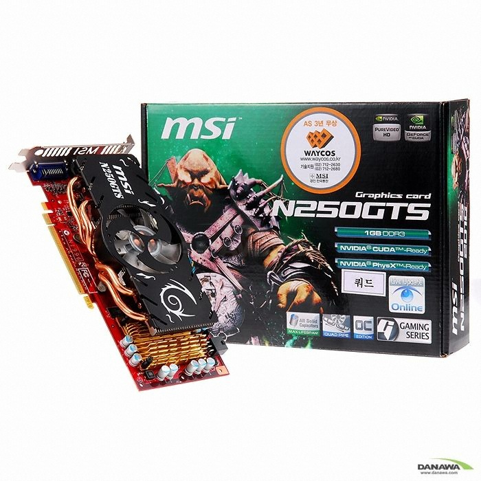 MSI 지포스 GTS250 N250GTS-2D1G-OC 쿼드 웨이코스_이미지