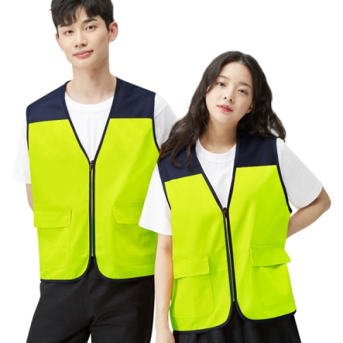 미라클 루페코리아 T/C조끼 브이넥 조끼 마트 단체 행사 근무복 CSR-917 형광_이미지