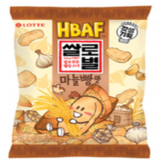 롯데웰푸드 바프 쌀로별 마늘빵맛 봉지스낵 69g (1개)