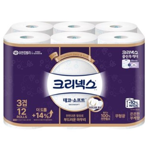 크리넥스 데코 앤 소프트 35m (12롤) (4팩)_이미지
