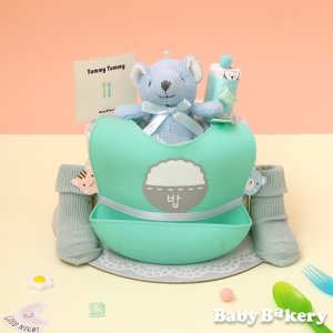 베이비베이커리 얌얌 실리콘 턱받이_밥 1단