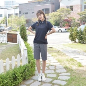  교복몰 여성 스판 진그레이 교복 반바지_GB00122