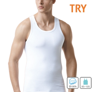 TRY 남성 베이직 면100프로 민소매 남자런닝 1매 속옷 100_이미지