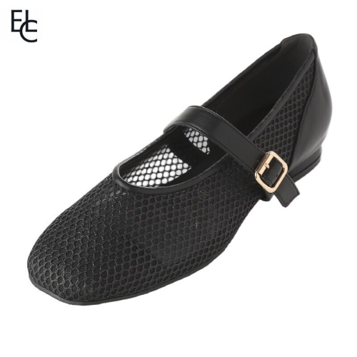 엘칸토 경량 쿠션UP 시스루 플랫 여성 펌프스 2WO25XZ_GN_이미지