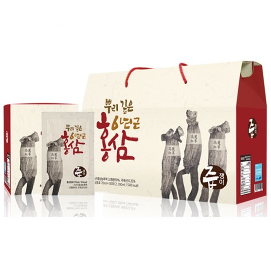 즙쟁이 뿌리깊은 6년근 홍삼 70ml 30포 (4개)_이미지