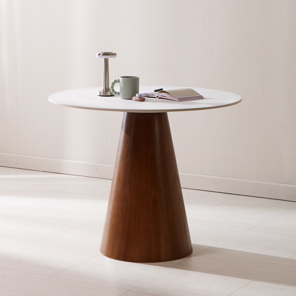 베스트리빙 콘 원형 원뿔 통세라믹 원목 식탁 900