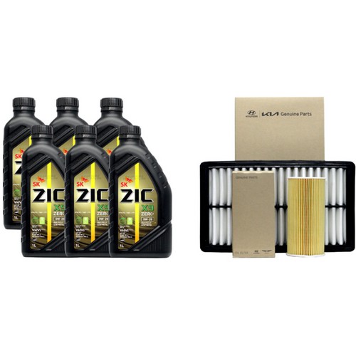SK엔무브 지크 제로 X9 0W20 6L + 순정필터 기아 K7 프리미어 2.5 가솔린_이미지