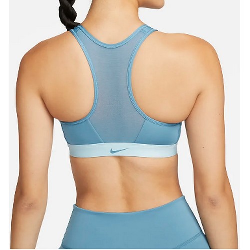 나이키 스우시 미디엄 서포트 패드 지퍼 프런트 스포츠 브라 DD1206 (440, 노이즈 아쿠아)_이미지