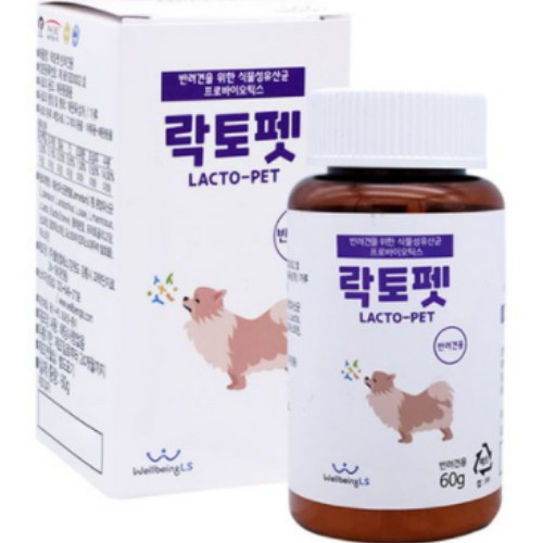 웰빙엘에스 락토펫 강아지 장 영양제 용기형 60g (1개)_이미지