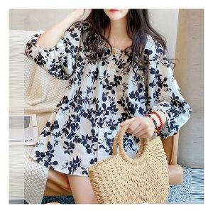 TO-718 프린트퍼프소매블라우스 루즈핏블라우스682877