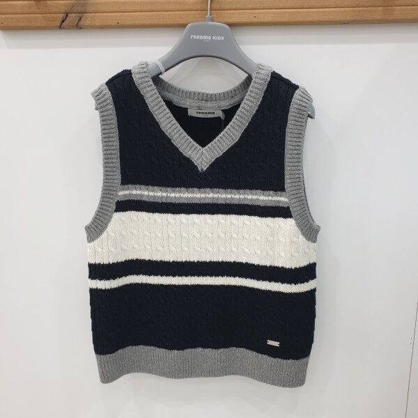 레노마 키즈 키즈 패플 키즈 봄신상 남아 V넥 VEST R2411K400SH 깔끔한데일리프렌치룩 130 차콜_이미지