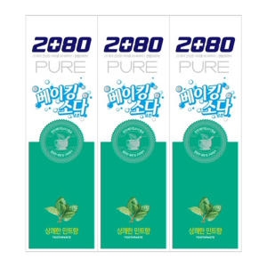 애경 2080 퓨어 베이킹소다 담은 클린민트 치약 120g (3개)