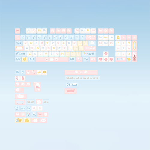 SPM Soulcat 고함량 PBT 염료승화 영문 키캡 141키 거품토끼_이미지