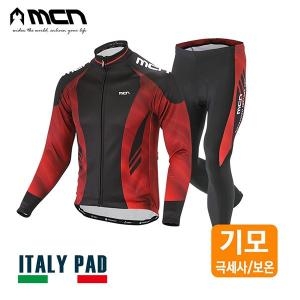  엠씨엔 MCN 란슬롯 겨울 자전거의류세트 기모져지+패드바지