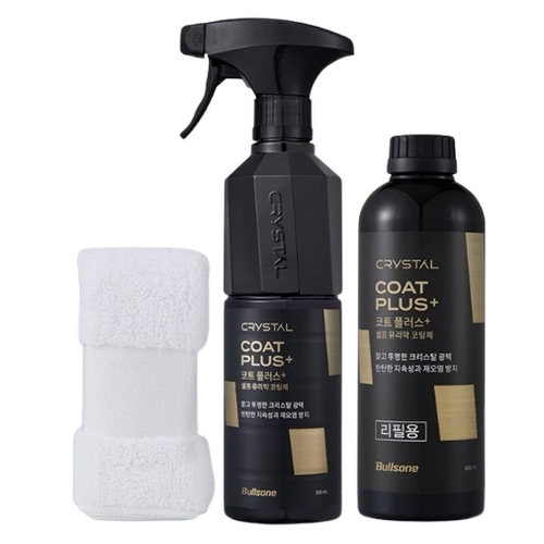 뉴 크리스탈 코트 플러스 유리막코팅제 500ml + 리필용 400ml + 다용도 타월