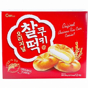 청우식품 찰떡<b>쿠키</b> 오리지널 12개입 258g