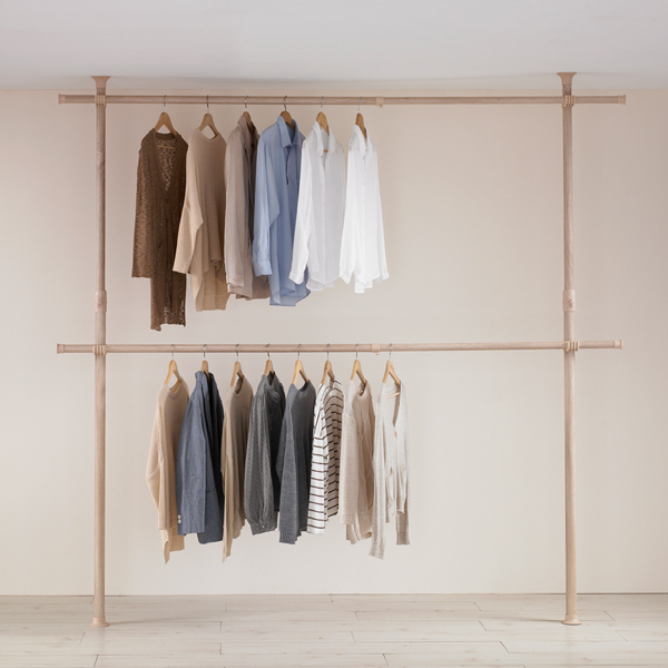 점보 2단 조절행거 우드 811-1